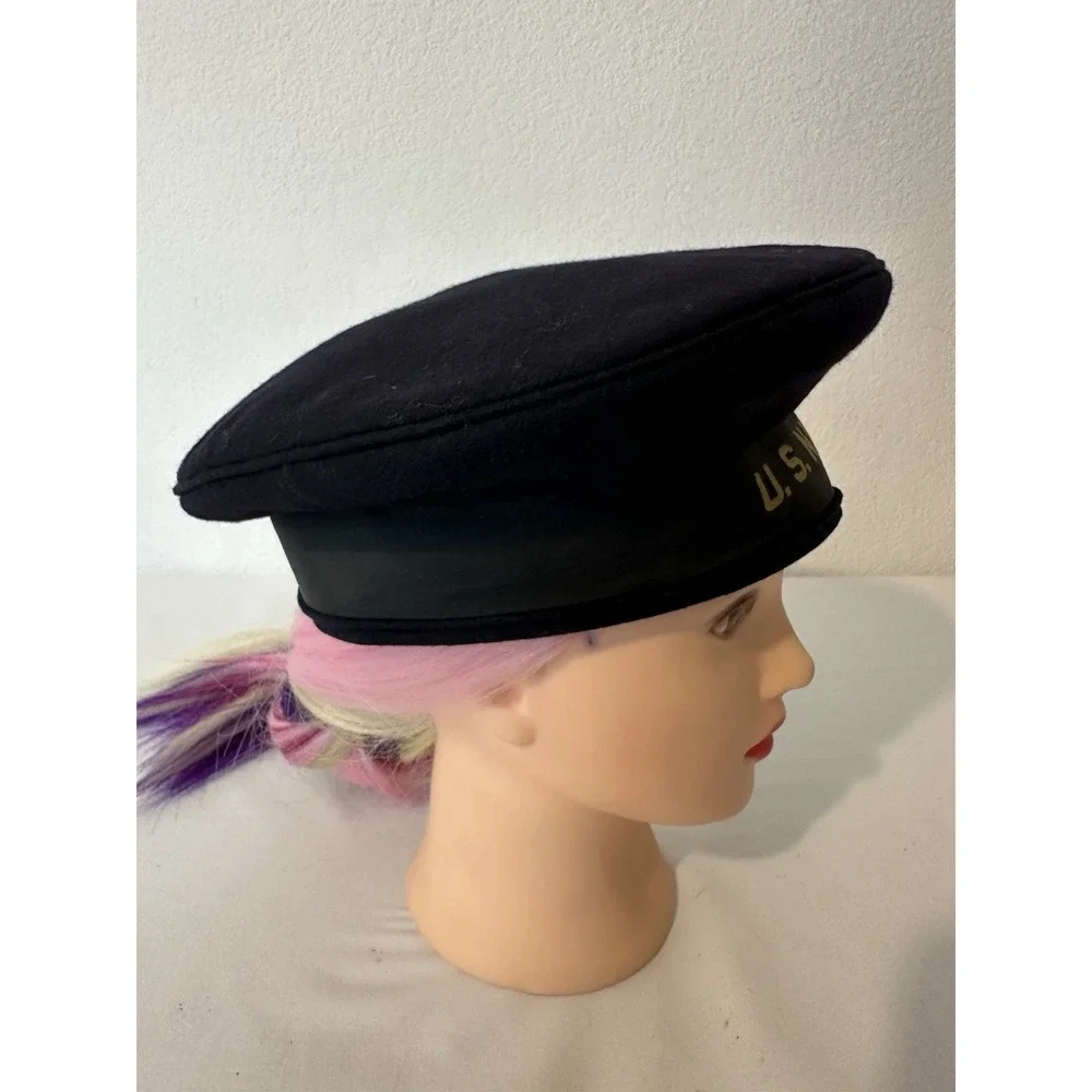 WW2 US Navy Donald Duck Style Blue Wool Hat Seaman's Flat Cap